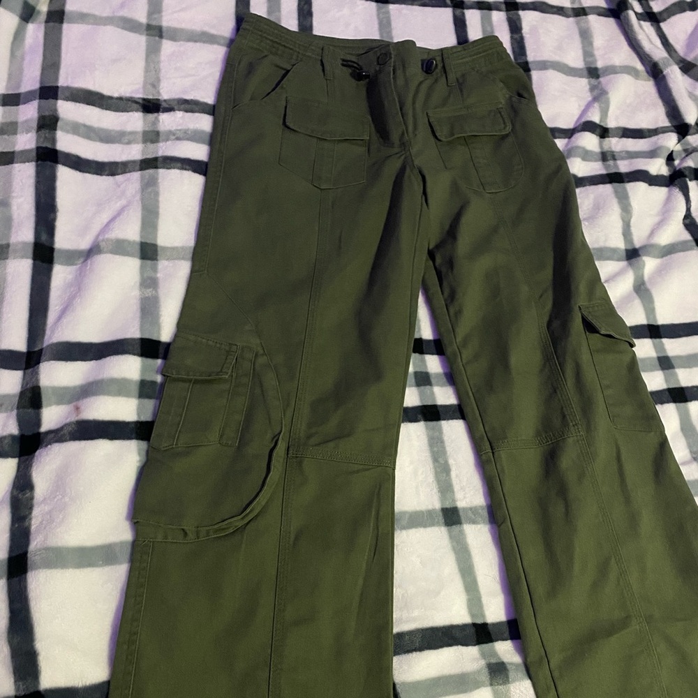 Navy green Y2K cargos